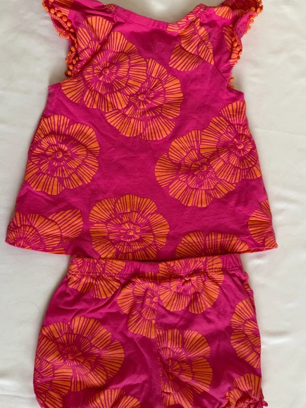 Carter's Pink and Orange Floral Short Sleeve Top & Shorts Set